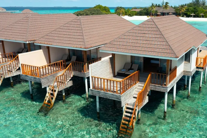 Water villas at Brennia Kottefaru, Maldives